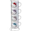 Silver Buffalo Winnie the Pooh 100 Acre Wood Destination 4-Pack Ceramic Mug Stack, 10-Ounces(Kitty Multi Faces)