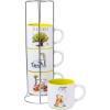 Silver Buffalo Winnie the Pooh 100 Acre Wood Destination 4-Pack Ceramic Mug Stack, 10-Ounces(Winnie the Pooh)