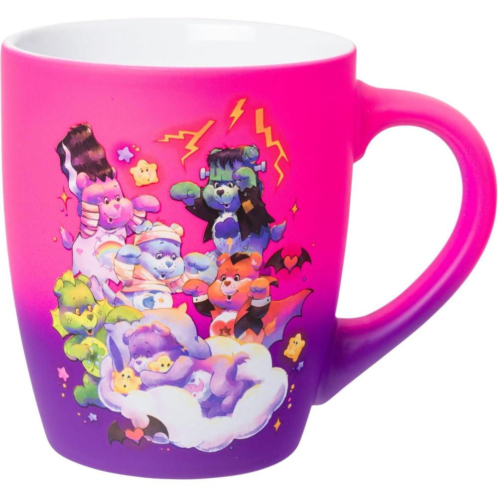 imageSilver Buffalo Care Bears Universal Monsters Group Cloud Scene Soft Touch Ombre 25oz Jumbo Curved Ceramic Mug