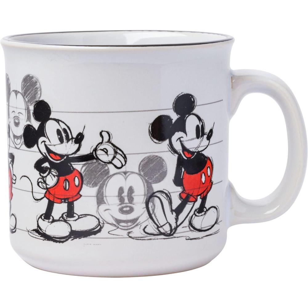 imageSilver Buffalo Disney Micky Minnie Heart Glitter Ceramic Coffee Mug 14 OuncesMickey Sketch Line Up