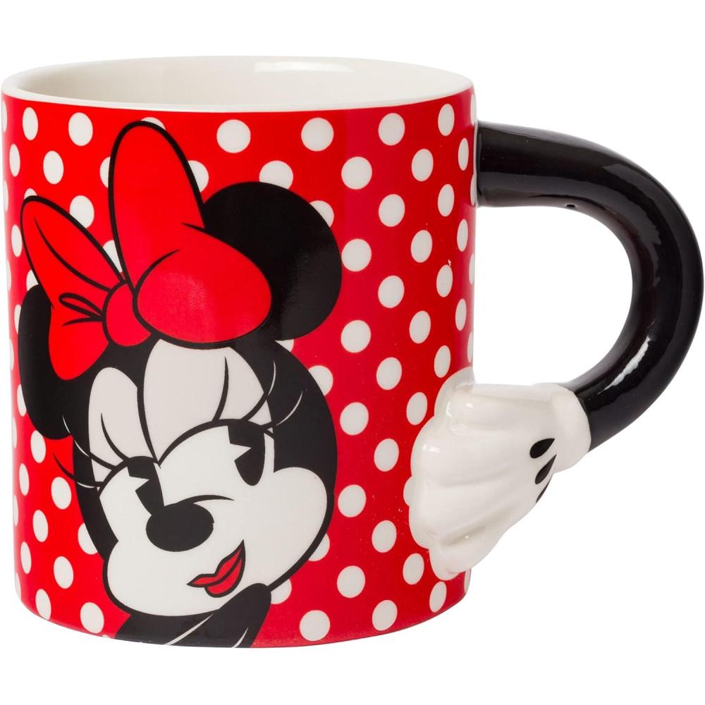 imageSilver Buffalo Disney Micky Minnie Heart Glitter Ceramic Coffee Mug 14 OuncesMinnie Mouse Sculpted
