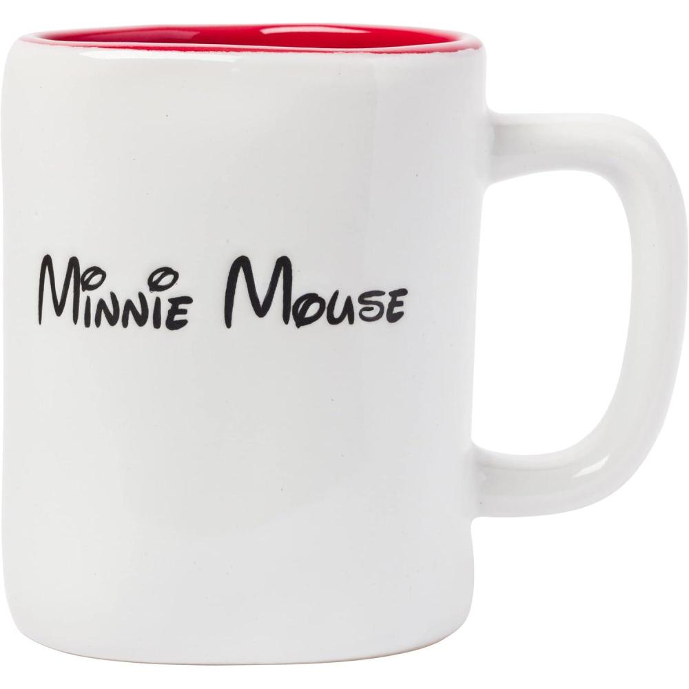 imageSilver Buffalo Disney Micky Minnie Heart Glitter Ceramic Coffee Mug 14 OuncesMinnie Mouse Wax Resist