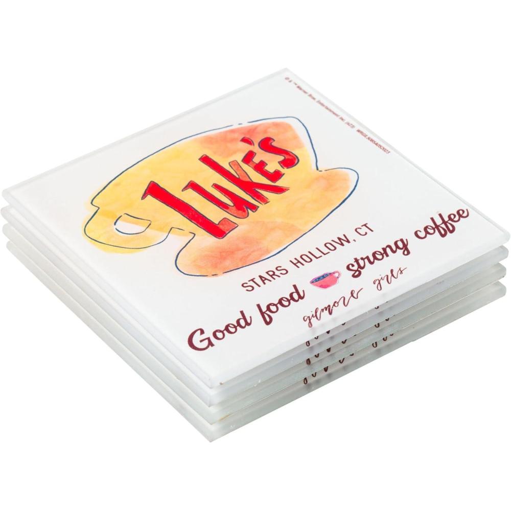 imageSilver Buffalo Gilmore Girls Lukes Diner Table Glass Coaster Set of 4Gilmore Girls Lukes