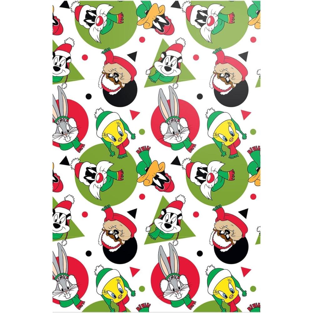 imageSilver Buffalo IT 12 Count Horror Printed Wrapping Paper Featuring Pennywise 20quot x 30quotLooney Tunes