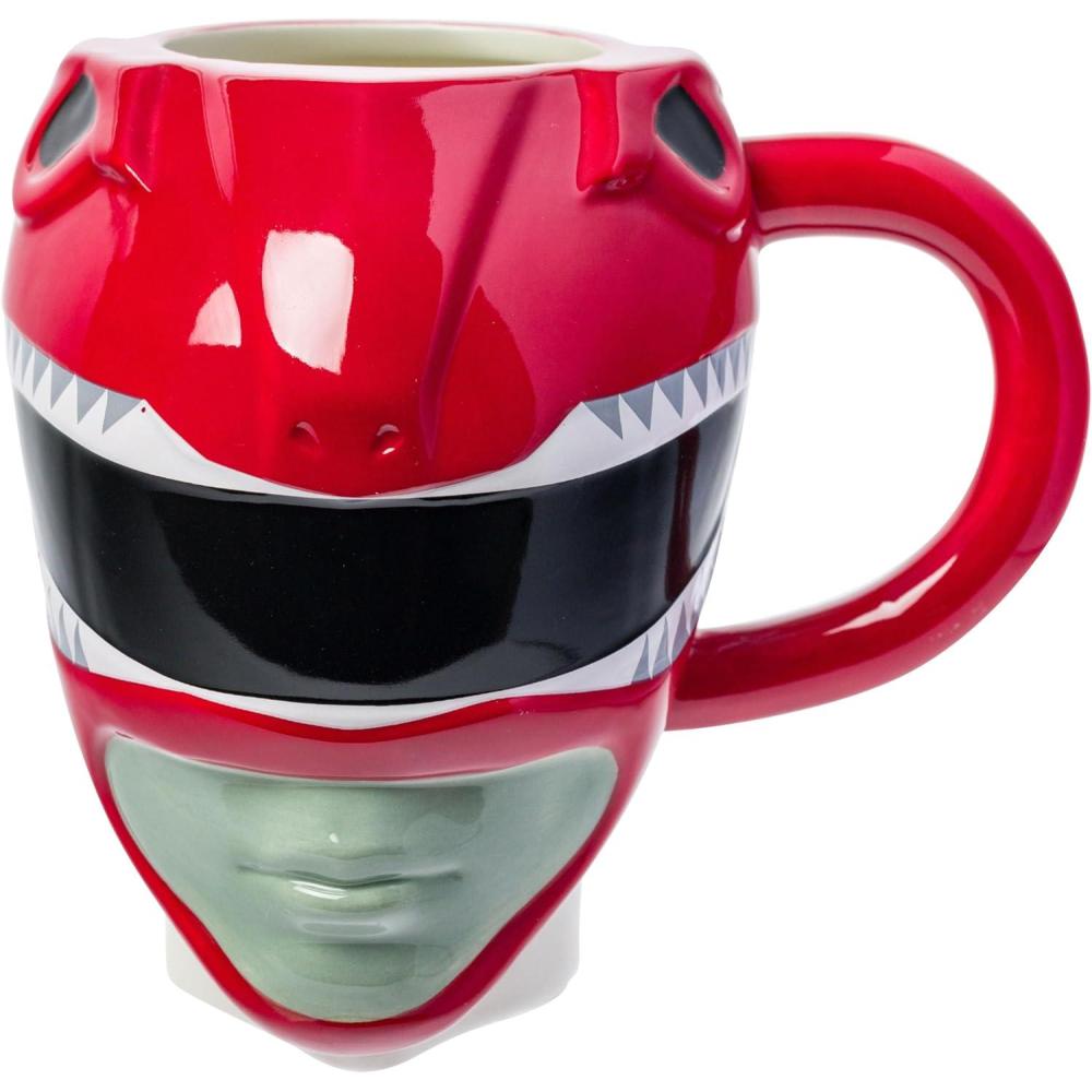 imageSilver Buffalo Power Rangers Red Ranger Jason Lee Scott 3D Sculpted Ceramic Mug 20 Ounces