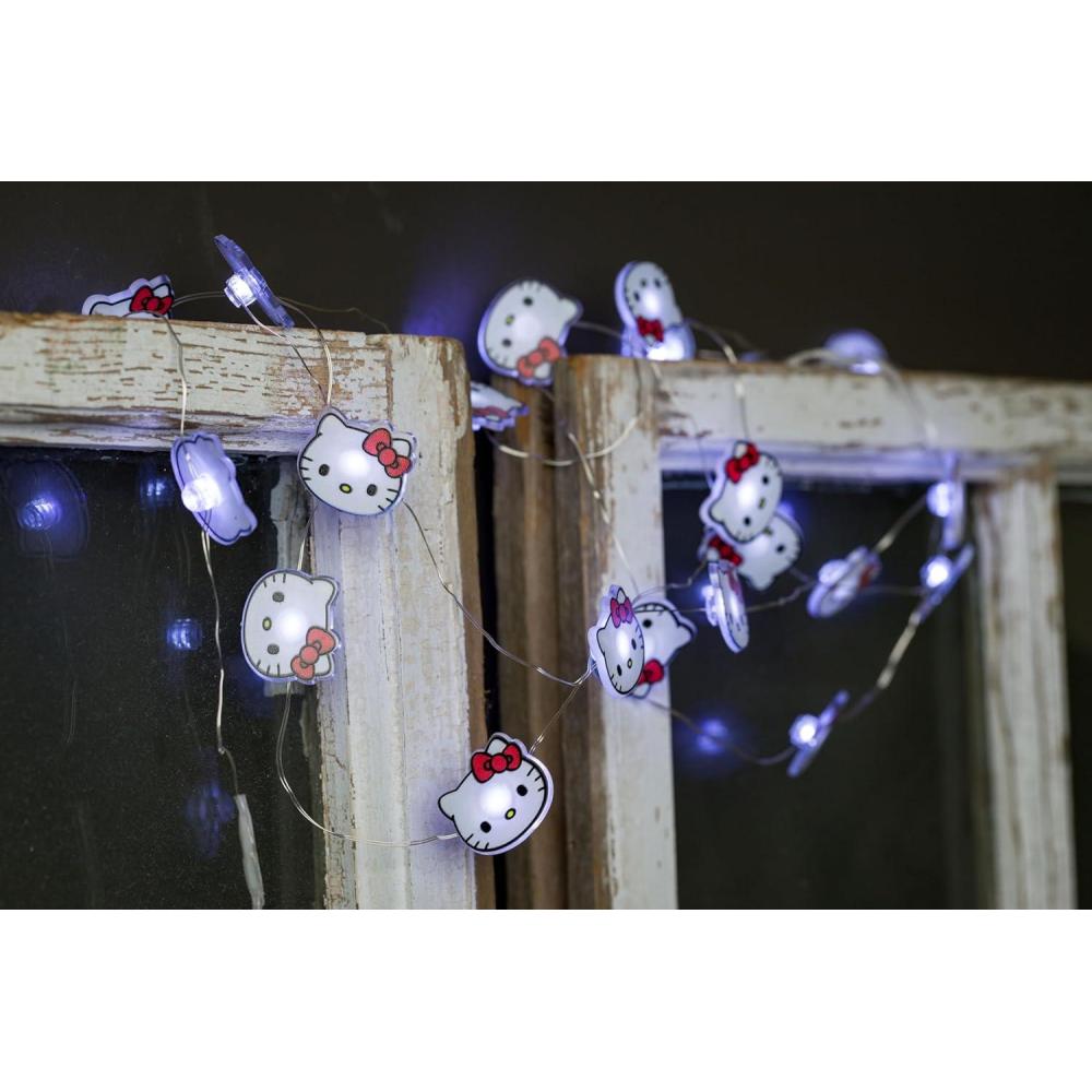imageSilver Buffalo Sanrio Hello Kitty Strawberry Dress 20ct Decorative String Lights 7 Feet Long Battery Powered 2 AA Batteries Included Cool White LED Indoor Use OnlyCentral Perk