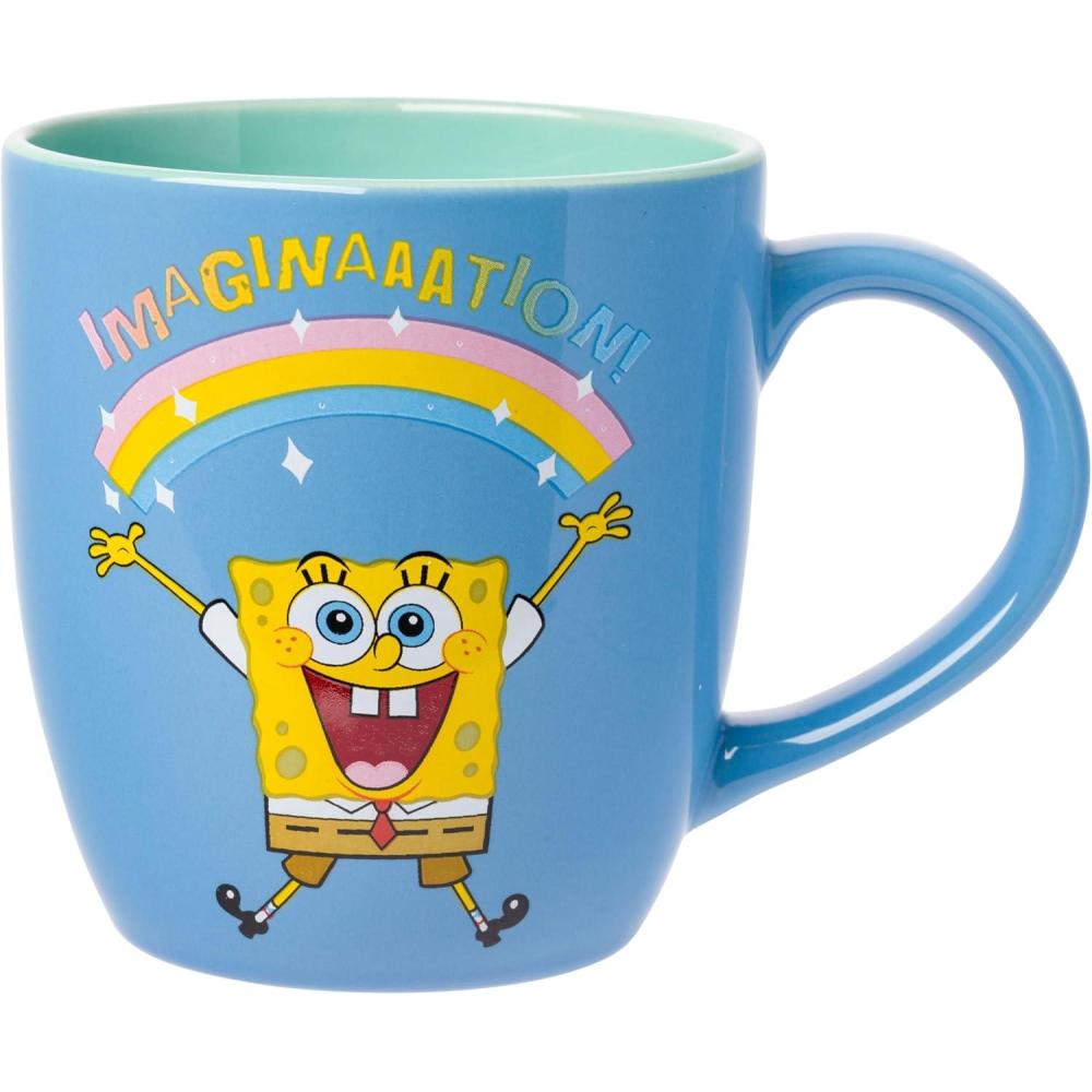 imageSilver Buffalo Spongebob Squarepants Rainbow Imagination Ceramic Coffee Mug 18 Ounces