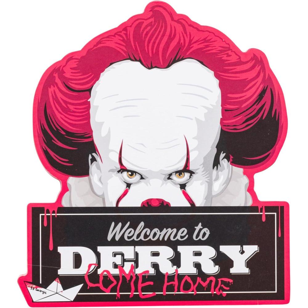 imageSilver Buffalo Warner Brother Horror Welcome to Derry Large Die Cut MDF Box Wall Sign