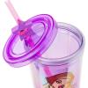Silver Buffalo Bratz Dolls Featuring Cloe, Yasmin, Jade, and Sasha Pink and Purple Plastic Cold Cup with Lid and Straw Topper, 24 Ounces