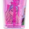Silver Buffalo Bratz Dolls Featuring Cloe, Yasmin, Jade, and Sasha Pink and Purple Plastic Cold Cup with Lid and Straw Topper, 24 Ounces