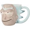 Silver Buffalo Cartoon Network’s Rick and Morty’s Rick Face Ceramic 3D Sculpted Mug, 20-Ounce, Gray