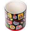 Silver Buffalo Chucky Sticker Style Tossed Sticker Badges and Icons Pattern 8″ 64oz Ceramic Cookie Jar