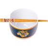 Silver Buffalo Disney Lady and the Tramp Eating Noodles Chinese Love Ceramic Ramen Noodle Rice Bowl with Chopsticks, Microwave Safe, 20 Ounces(Lady and the Tramp)