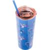 Silver Buffalo Disney Lilo and Stitch Double Walled Stainless Steel Tumbler Featuring Angel and Stitch, 22 Ounces