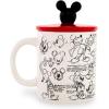 Silver Buffalo Disney Micky Minnie Heart Glitter Ceramic Coffee Mug, 14 Ounces(Mickey Mouse Heritage Sketch)