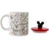 Silver Buffalo Disney Micky Minnie Heart Glitter Ceramic Coffee Mug, 14 Ounces(Mickey Mouse Heritage Sketch)