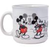 Silver Buffalo Disney Micky Minnie Heart Glitter Ceramic Coffee Mug, 14 Ounces(Mickey Sketch Line Up)