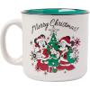 Silver Buffalo Disney Micky Minnie Heart Glitter Ceramic Coffee Mug, 14 Ounces(Mickey and Minnie Merry Christmas)