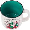 Silver Buffalo Disney Micky Minnie Heart Glitter Ceramic Coffee Mug, 14 Ounces(Mickey and Minnie Merry Christmas)