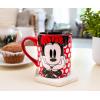 Silver Buffalo Disney Micky Minnie Heart Glitter Ceramic Coffee Mug, 14 Ounces(Minnie Mouse Dots)