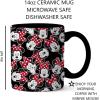 Silver Buffalo Disney Micky Minnie Heart Glitter Ceramic Coffee Mug, 14 Ounces(Minnie Mouse Face Pattern)