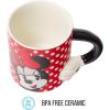 Silver Buffalo Disney Micky Minnie Heart Glitter Ceramic Coffee Mug, 14 Ounces(Minnie Mouse Sculpted)