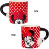 Silver Buffalo Disney Micky Minnie Heart Glitter Ceramic Coffee Mug, 14 Ounces(Minnie Mouse Sculpted)