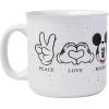 Silver Buffalo Disney Micky Minnie Heart Glitter Ceramic Coffee Mug, 14 Ounces(Peace Love Mickey)