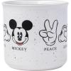 Silver Buffalo Disney Micky Minnie Heart Glitter Ceramic Coffee Mug, 14 Ounces(Peace Love Mickey)