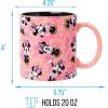 Silver Buffalo Disney Micky Minnie Heart Glitter Ceramic Coffee Mug, 14 Ounces(Pink/Multi)