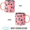 Silver Buffalo Disney Micky Minnie Heart Glitter Ceramic Coffee Mug, 14 Ounces(Pink/Multi)