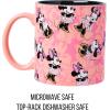 Silver Buffalo Disney Micky Minnie Heart Glitter Ceramic Coffee Mug, 14 Ounces(Pink/Multi)