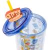 Silver Buffalo Gilmore Girls Plastic Cold Cup with Lid and Straw Topper Featuring Luke’s Diner, Stars Hollow, Chilton, and the Dragonfly Inn, 24 Ounces