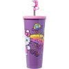 Silver Buffalo Lilo and Stitch Aloha Leaves and Flowers Stainless Steel Tumbler with Straw Cover Cap and Lid – 24 oz(Purple/Multi)