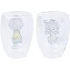 Silver Buffalo Peanuts Charlie Snoopy Woodstock 2pc 12.5oz. Double Walled Glass