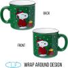 Silver Buffalo Peanuts Christmas Snoopy and Woodstock Puffer Jacket in Snow Ceramic Camper Mug, 20 ounces