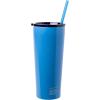Silver Buffalo Peanuts Double Walled Stainless Steel Tumbler with Straw Featuring Snoopy and Woodstock, 22 Ounces
