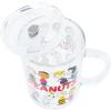 Silver Buffalo Peanuts Featuring Charlie Brown, Snoopy, Woodstock, Sally, Lucy, Linus, Schroeder, Franklin, and Pig-Pen Travel Glass Mug With Slide Close Lid and Handle, 14 Ounces