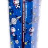 Silver Buffalo Peanuts Featuring Snoopy and Woodstock Outer Space Astronaut Plastic Cold Cup with Lid and Straw Topper, 24 Ounces