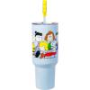 Silver Buffalo Peanuts Snoopy Gang Logo Stainless Steel Tumbler with Straw Cover Cap, Lid, Straw and Handle – 40 oz(Blue/Multi)