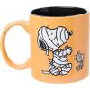 Silver Buffalo Peanuts Snoopy Woodstock Mummy Wax Resist 20oz Ceramic Mug(Orange/Multi)