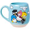 Silver Buffalo Sanrio Hello Kitty and Friends Rainbow Clouds Group Classic 16oz Clay Base Ceramic Mug