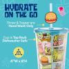Silver Buffalo Spongebob Squarepants Comic Panel Happy and Love Featuring Patrick Star and Gary the Snail Plastic Cold Cup with Lid and Straw Topper, 24 Ounces