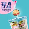 Silver Buffalo Spongebob Squarepants Comic Panel Happy and Love Featuring Patrick Star and Gary the Snail Plastic Cold Cup with Lid and Straw Topper, 24 Ounces