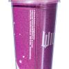 Silver Buffalo Wicked Glinda Pink Dome Glitter Top Travel Tumbler, 24 Ounces