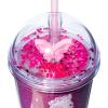 Silver Buffalo Wicked Glinda Pink Dome Glitter Top Travel Tumbler, 24 Ounces