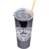 Silver Buffalo Yellowstone “We Don’t Choose the Way” Double Walled Stainless Steel Tumbler With Straw, 20 Ounces