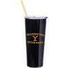 Silver Buffalo Yellowstone “We Don’t Choose the Way” Double Walled Stainless Steel Tumbler With Straw, 20 Ounces