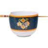 Silver Buffalo Disney Lady and the Tramp Eating Noodles Chinese Love Ceramic Ramen Noodle Rice Bowl with Chopsticks, Microwave Safe, 20 Ounces(Lady and the Tramp)