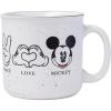 Silver Buffalo Disney Micky Minnie Heart Glitter Ceramic Coffee Mug, 14 Ounces(Peace Love Mickey)